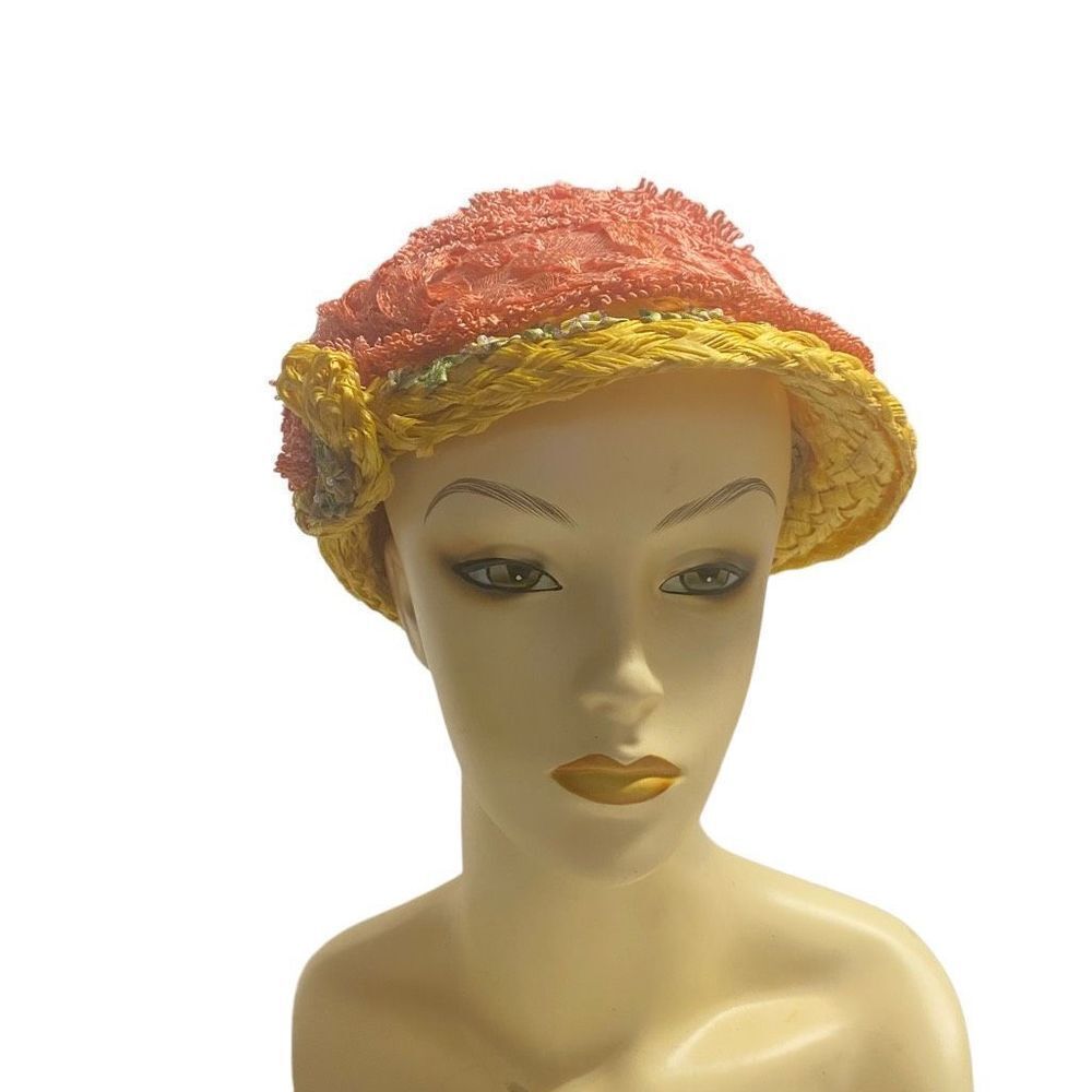 FORM’E‎ MILLINERY Women’s Vintage Style Hat Yellow Orange